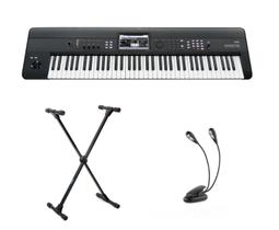 Teclado Sintetizador Korg Krome 73 Suporte e Luminária Kit Teclado Sintetizador Korg Krome 73 Suporte e Luminária Kit