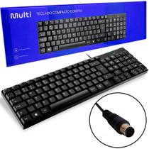 Teclado Slim Multilaser Básico Preto Com Entrada Ps2 Tc298 Teclas Macias e Silenciosas