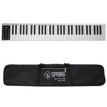Teclado Spring Seasons 61 Teclas BT Bateria Branco Com Capa Teclado Spring Seasons 61 Teclas BT Bateria Branco Com Capa