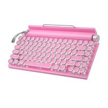 Teclado Taiahiro Retro Typewriter Wireless Mechanical Rosa