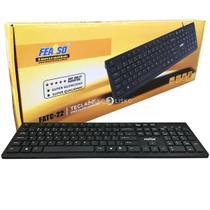 Teclado Ultra Fino Feasso Chocolate USB FATC-22 Silencioso