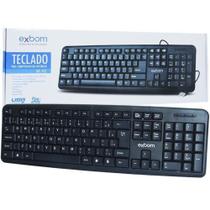 Teclado Usb com Fio Padrão ABNT2 Computador Pc Notebook Escritório Standard Exbom BK-102 Preto