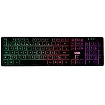 Teclado Usb Com Led Colorido Rainbow Flat Preto Tc303 Oex