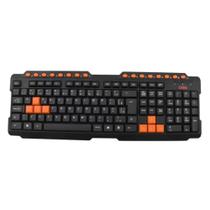 Teclado usb gamer action tc200 oex preto e laranja