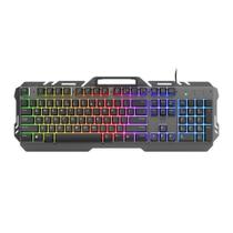 Teclado usb gamer esca illuminated rainbow gxt 853 trust preto 23796