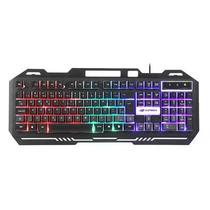Teclado USB Gamer USB 2.0 ABNT2 LED RGB Preto C3tech