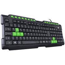 Teclado USB Gamer VX Gaming Dragon V2 ABNT2 1.8M Preto com Verde - GT104