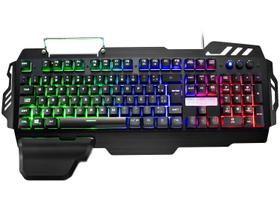 Teclado USB Gamer Warrior Zuberi Led semi-mecânico TC210 Warrior
