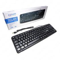 Teclado usb Pc Exbom bk-102 preto padrão Abnt 2