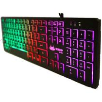 Teclado USB Semi Mecanico Led RGB Abnt2 Preto - Portugues Brasil - KNUP