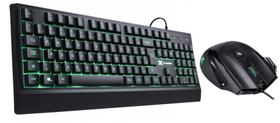 Teclado VX Gamer Defender Led 7 Cores 1.8m Usb Gt300 + Mouse VX Gamer Icarus 3200 Dpi Ajuste De Peso