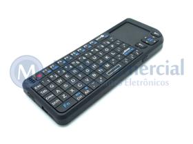 Teclado Wireless Ultra Mini com Touchpad e Laser Point integrado e Luz de fundo.