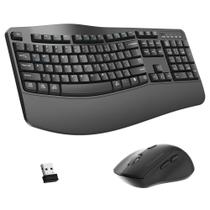 Teclado y Ratón Inalámbricos RECCAZR Ergonómico 2.4G Alcance de 10 m