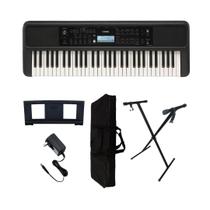 Teclado Yamaha PSR E383 Arranjador 5/8 + Capa + Suporte X Teclado Yamaha PSR E383 Arranjador 5/8 + Capa + Suporte X