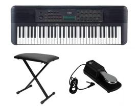 Teclado Yamaha PSRE273 Portátil com Banqueta e Pedal Kit