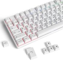 Teclas brancas japonesas GTSP 135 Cherry Profile Dye-sub com barra de espaço de 6,25 U/6 U para switches MX TKL ALT 65%, teclados de jogos em tamanho real, minimalistas