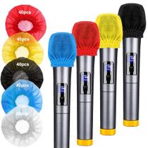 Teclas de capa de microfone descartáveis para KTV, entrevista, estúdio de gravação, performance e fala (200 unidades)