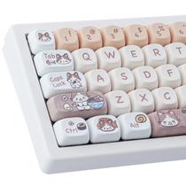 Teclas TYRIXKI PBT 143 teclas Cute dy-Sublimation Kitty-cat