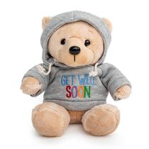 Teddy Bear Ganz 23 cm Get Well Soon com capuz cinza para crianças Teddy Bear Ganz 23 cm Get Well Soon com capuz cinza para crianças