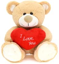 Teddy Bear HWD Eu te amo! 25 cm com brinquedo de pelúcia Red Heart