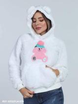 Teddy Branco Canguru com Capuz