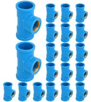 Tee Azul Bucha Latão 20mm x 1/2"pol 20 Peças Krona Tee Azul Bucha Latão 20mm x 1/2"pol 20 Peças Krona