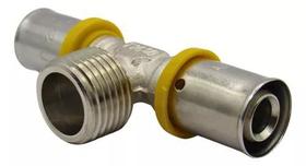 TEE c/Saida Rosca Macho p/Gas 16mm 1/2"