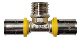 TEE c/Saida Rosca Macho p/Gas 16mm 1/2"