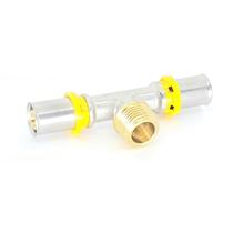 Tee Conexão Gás Tubo Multicamada Prensar 16mm X 1/2 Macho