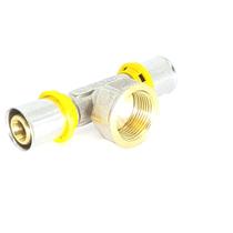 Tee Conexão Gás Tubo Multicamada Prensar 20mm X 3/4 Fêmea