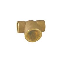 Tee de Bronze 15 x 1/2" x 15 mm Água Quente, Fria ou Gás