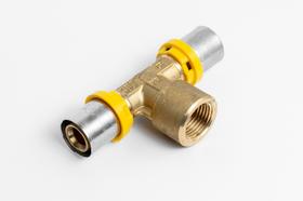 Tee de latão 16x1/2"x16 para multicamada gas