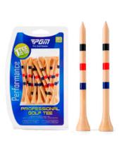 Tee de Madeira para Golfe Profissional Pgm 83mm Kit 30 Unids