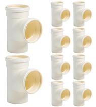 Tee Esgoto DN 75mm x 50mm 10 Peças Krona Tee Esgoto DN 75mm x 50mm 10 Peças Krona