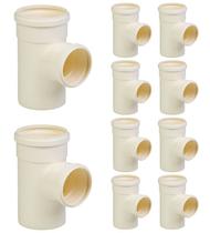 Tee Esgoto DN100mm 10 Peças Krona Tee Esgoto DN100mm 10 Peças Krona