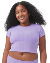 Tee Florence by mills Cozy Crush Ribbed Easy Lavender para mulheres