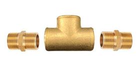 Tee Latão 1_2 Com 2 Niples Macho para conectar