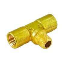 Tee Latão 1/8" NPTF x 1/8" NPTM x 1/8" NPTF