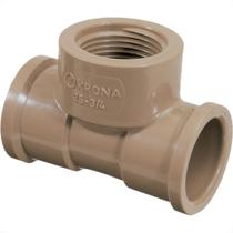 Tee Marrom Krona Liso Liso Rosca 20Mm X 1/2'' 493 - Kit C/20 Tee Marrom Krona Liso Liso Rosca 20Mm X 1/2'' 493 - Kit C/20