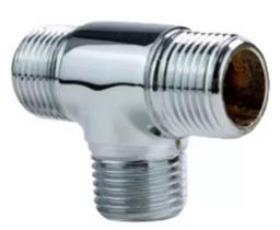 Têe Metal Latão Cromado Macho 1/2 X Macho 1/2 X Macho 1/2