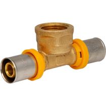 Tee Multicamadas PEX GÁS 16mm x 1/2"(F) x 16mm