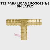 Tee para ligar 2 fogoes 3/8 bm latão