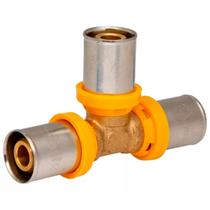 Tee para Tubo Multicamadas 20 mm x 20 mm de Latão Niquelado