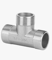 TEE Rosca Macho 1/2 com Roscas externas Aço Inox 304