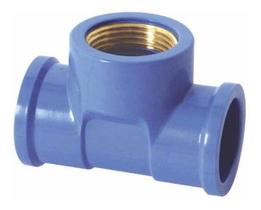 Tee Soldável C Bucha Latão Água Azul 25mm X 1/2 Krona