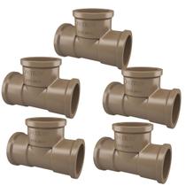 Tee Soldável PVC 40mm Encanamento Agua Fria 5 Peças Tee Soldável PVC 40mm Encanamento Agua Fria 5 Peças