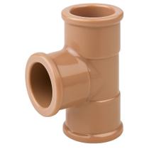 Tee soldavel pvc marrom krona 60x2 plastubos