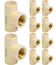 Tee Trans Fff Cpvc 22mm x 3/4"pol 10 Peças Ultraterm Krona