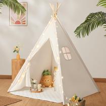 Teepee Tent Sumbababy para crianças com estojo de transporte de lona natural