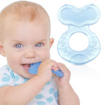 Teethe-EEZ de silicone Teether Nuby com cerdas com estojo azul